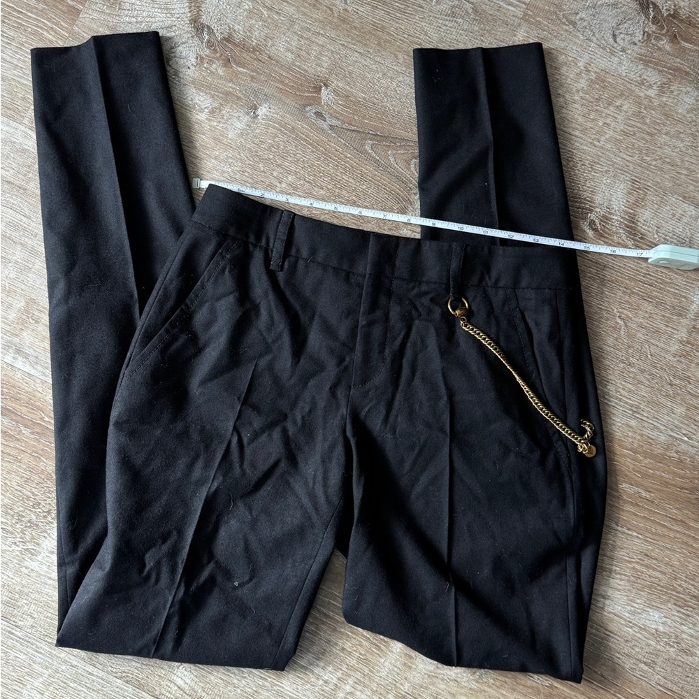 Gucci Black Trousers with Gold Chain Detail